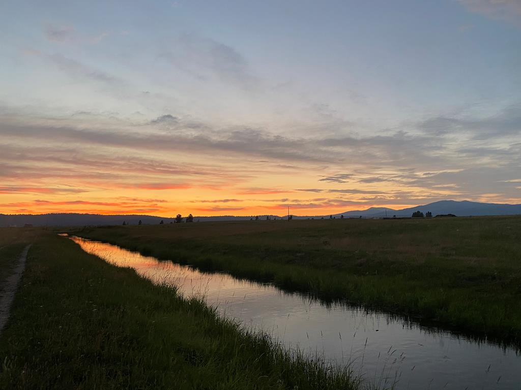 Sunset view to the West over the Clara Foltz ditch